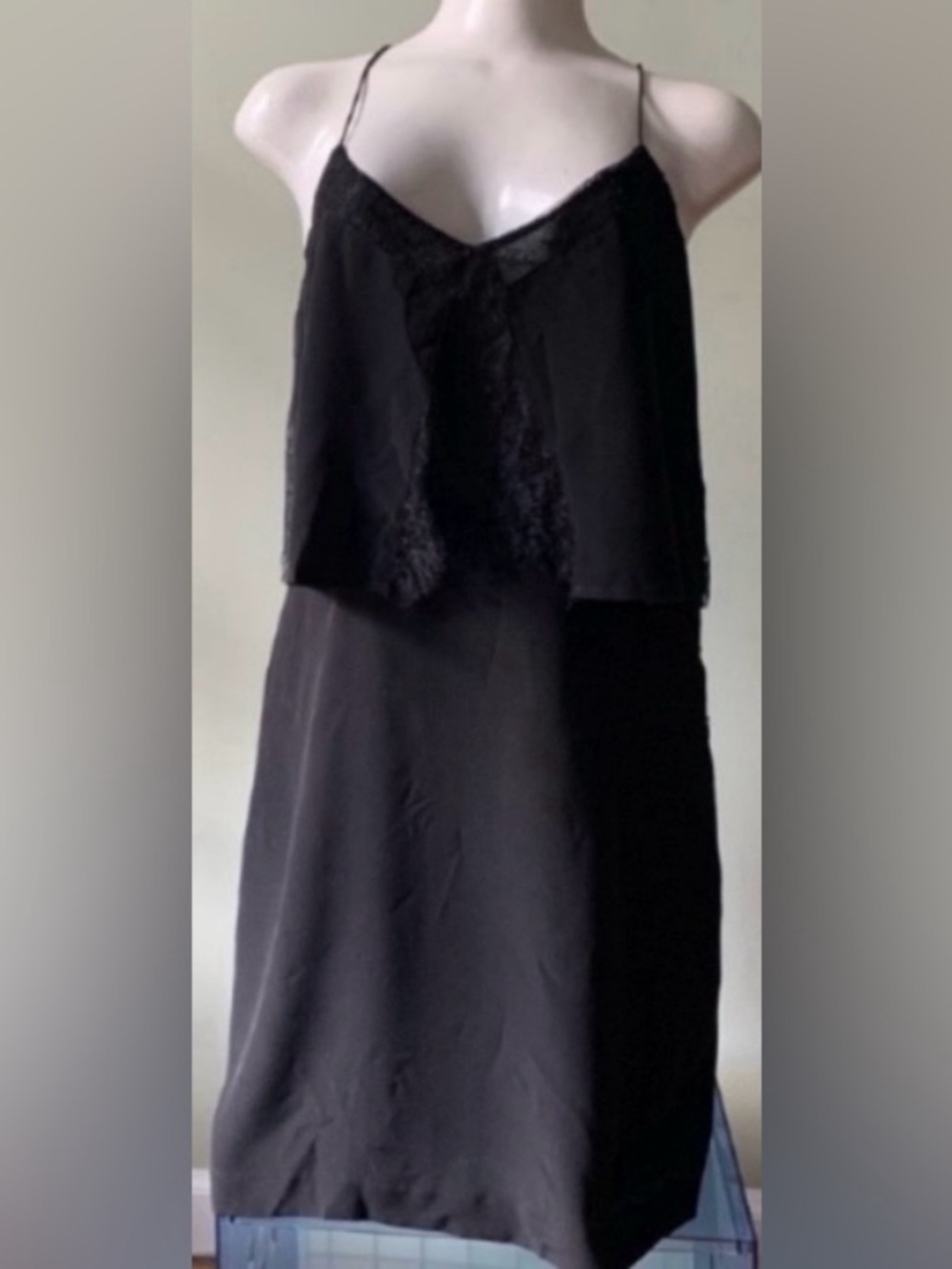 Madewell Black Lace-Trim Slip Dress